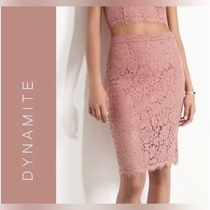 Black Dynamite laced midi skirt